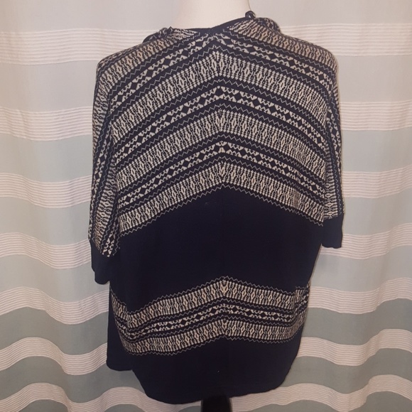 Blue and tan open shawl cardigan - Picture 2 of 5